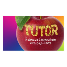 Apple rojo Tutor la tarjeta de visita azul roja