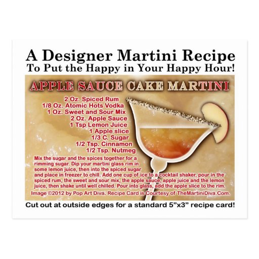 Apple Sauce Cake Martini Recipe Postcard