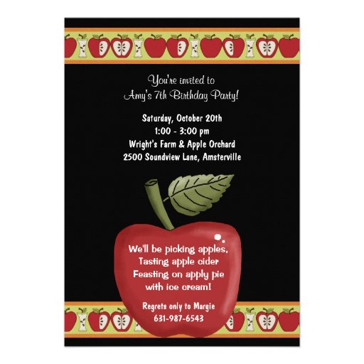 Apple Seeds - Party Invitation