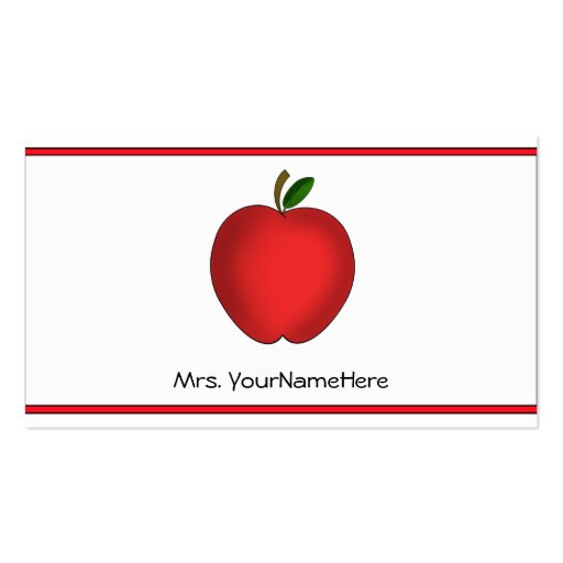 Apple Teacher Business Card (back side)