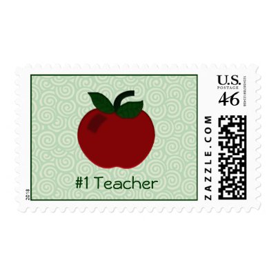 Apple Teacher Collection Postage Stamp by KELLBELL535