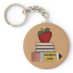 Apple Teachers Rock Tshirts and Gifts Keychains