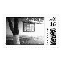apple tree and old tool shed postage