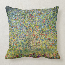 Apple Tree by Gustav Klimt Throw Pillow