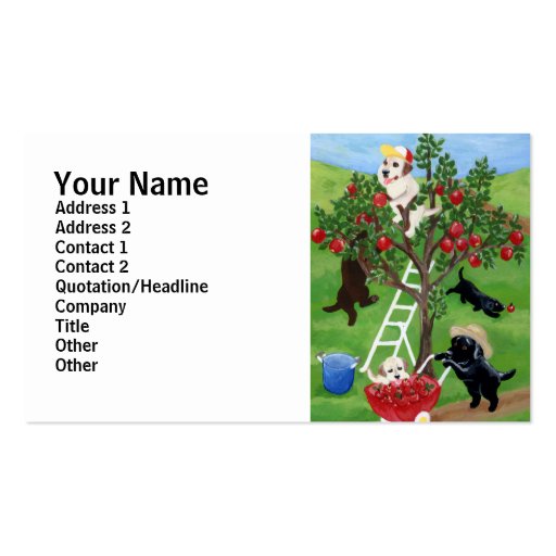 Apple Tree Labradors Business Card Template (front side)
