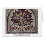 Apple Tree With Gazelles And Lions Greeting Cards