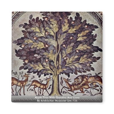 Apple Tree With Gazelles And Lions Fridge Magnet by Artcollection