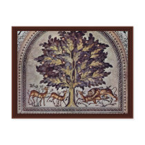 Apple Tree With Gazelles And Lions Post Card