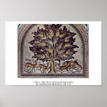 Apple Tree With Gazelles And Lions Poster