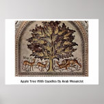 Apple Tree With Gazelles By Arab Mosaicist Posters