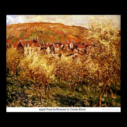 Apple Trees In Blossom by Claude Monet Poster