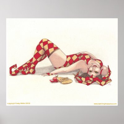 Apple Turnover Sexy Jester Pin Up poster by darklingemily