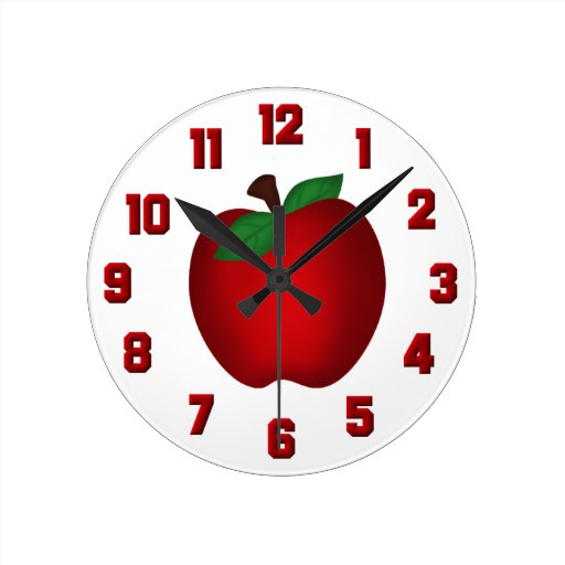 Apple Wall Clock Zazzle