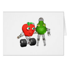 AppleBot PearBot are FudeBots by Valxart Greeting Card