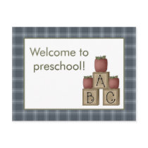 Apples and ABC Welcome to Preschool Postcard by CSCountry Apples and ABC Welcome to Preschool Postcard