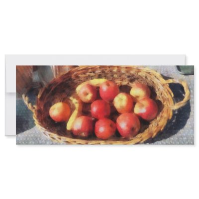 Apples and Bananas in Basket Custom Rack Card by SusanSavad