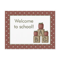 Apples and Blocks Welcome to School Postcard by CSCountry Apples and Blocks Welcome to School Postcard