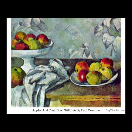 Apples And Fruit Bowl Still Life By Paul Cezanne Poster