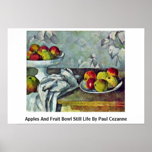 Apples And Fruit Bowl Still Life By Paul Cezanne Posters
