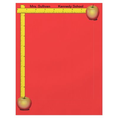 Apples and Rulers Teachers Paper (Primary Red) Flyers by thepaperhouse
