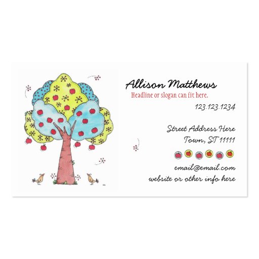 Apples Business Card Template (back side)