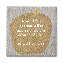 Apples of gold in pictures of silver, magnets