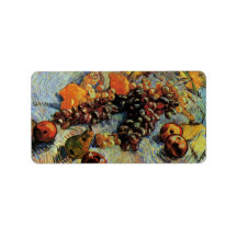 Apples, Pears, Lemons and Grapes- Vincent van Gogh Custom Address Label