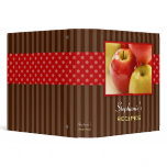 Apples Polka Dot Stripe Recipe Vinyl Binders