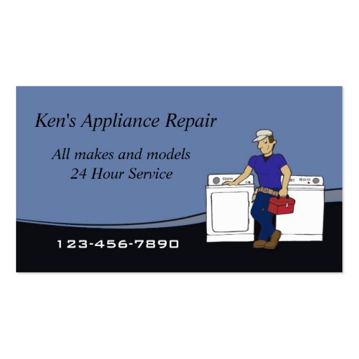 Appliance Repairman business card (front side)