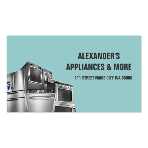 Appliances Sales Installation Repair Business Card Template (front side)