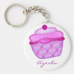 Applique Cupcake Keychain - Mauve and Pink