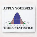 Apply Yourself Think Statistics (Bell Curve) Mouse Pads
