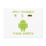 Apply Yourself Think Sweets (Bug Droid Humor) Post Card