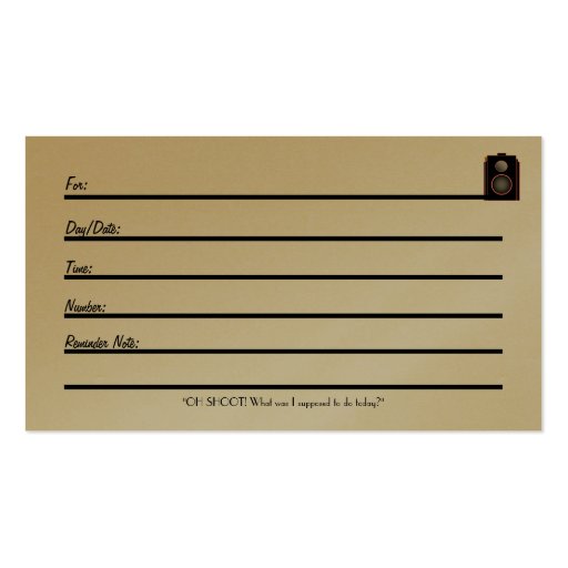 Appointment Card (deco camera 2) Business Card Template