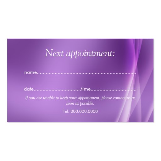 Appointment Card Modern Abstract Purple Business Cards