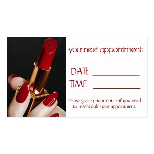 Appointment Card Nail Salon Makeup Artist DoubleSided Standard
