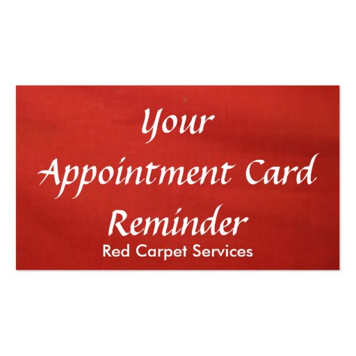 Appointment Card (red) Business Card Template (back side)