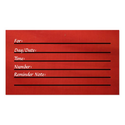 Appointment Card (red) Business Card Template (front side)