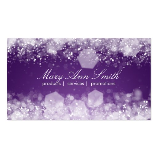 Appointment Card Sparkling Night Purple Business Card Templates (back side)