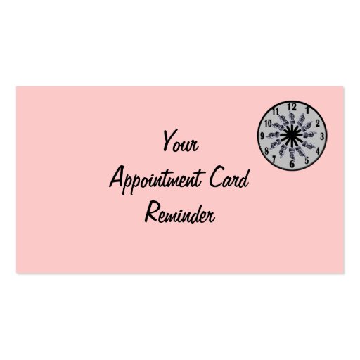 Appointment Card (w/clock) Business Card Template (back side)