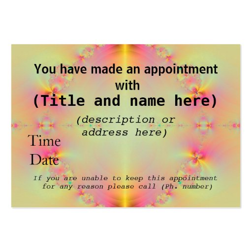 Appointment Cards Business Card (front side)
