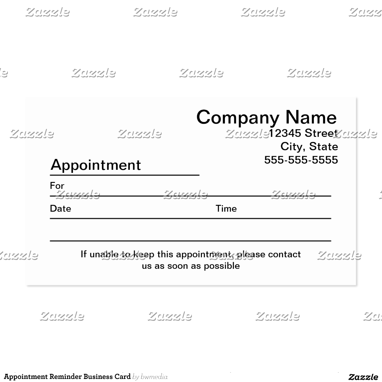 appointment reminder cards template