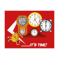 Appointment Reminder Clocks It's Time POSTCARD