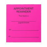 Appointment Reminder Notepad - Bright Pink