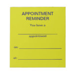 Appointment Reminder Notepad -Bright Yellow