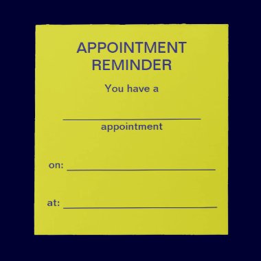 Appointment Reminder Notepad -Bright Yellow notepads