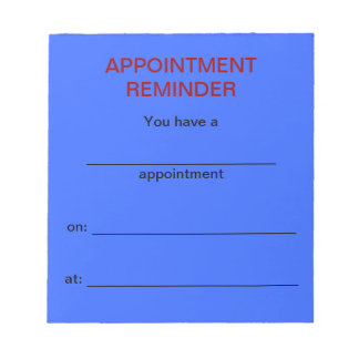 Appointment Reminder Notepad - Light Blue