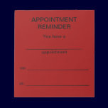 Appointment Reminder Notepad - Red w/Black Text notepads