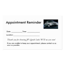 Appointment Reminders Business Card Template