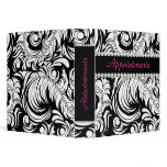 Appointment School Binder Leaf Damask Pink BW